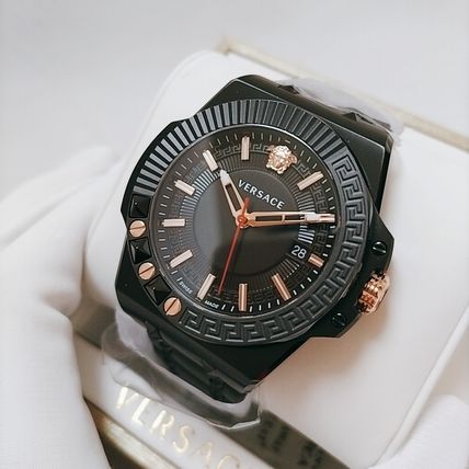 Versace Chain Reaction Quartz Black Dial Black Steel Strap Watch for Men - VEDY00719 Buy Now By Versace