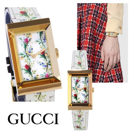 Gucci G-Frame Floral Mother of Pearl Dial White Leather Strap Watch For Women - YA147407 Buy Now By Gucci