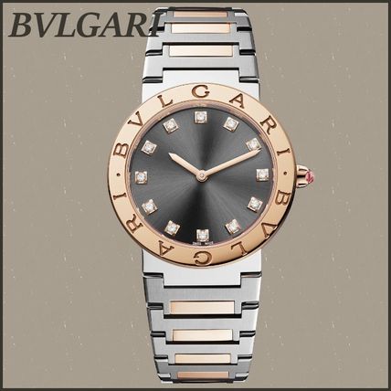 Bvlgari Lady Quartz Diamonds Grey Dial Two Tone Steel Strap Watch for Women - BVLGARI103067 Buy Now By Bvlgari