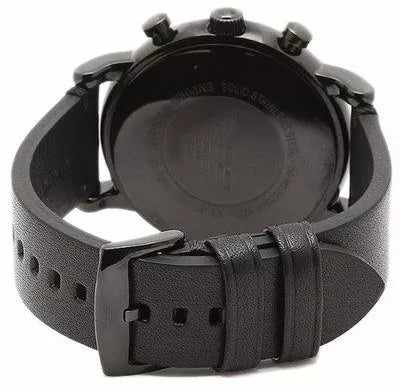 Emporio Armani Dress Chronograph Black Dial Black Leather Strap Watch For Men - AR1918 Buy Now By Emporio Armani