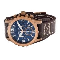 Fossil Nate Chronograph Blue Dial Brown Leather Strap Watch for Men - JR1505 Buy Now By Fossil