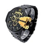 Diesel Mega Chief Chronograph Black Dial Black Steel Strap Watch For Men - DZ4338 Buy Now By Diesel