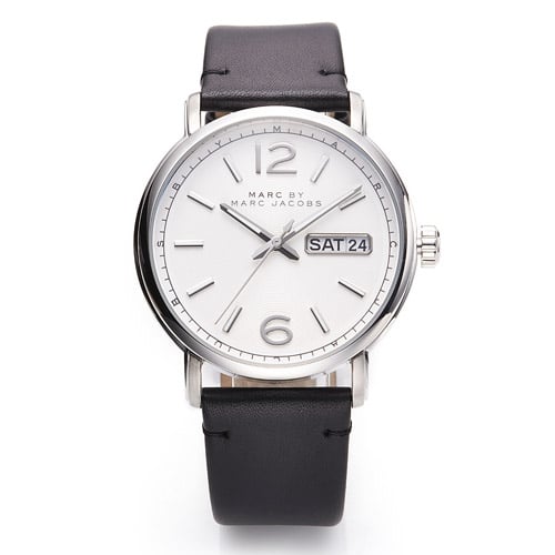 Marc Jacobs Fergus White Dial Black Leather Strap Watch for Men - MBM5076 Buy Now By Marc Jacobs