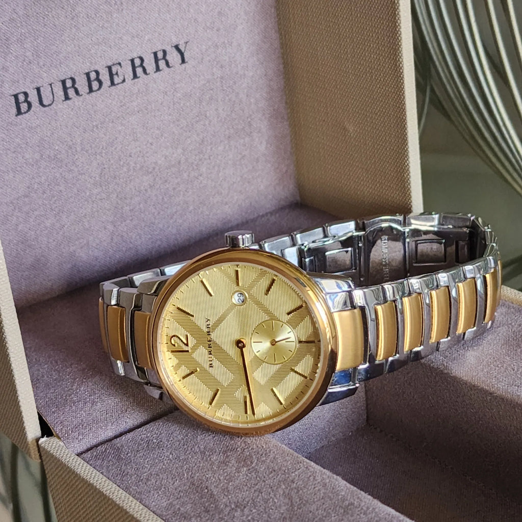 Burberry The Classic Gold Dial Two Tone Steel Strap Watch for Men - BU10011 Buy Now By Burberry