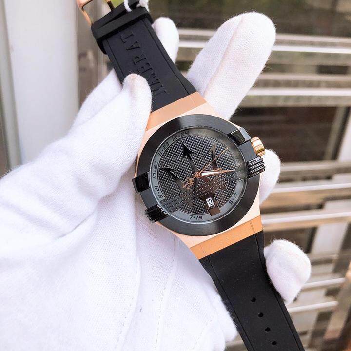 Maserati Potenza Black & Rose Gold Dial Black Rubber Strap Watch For Men - R8851108002 Buy Now By Maserati