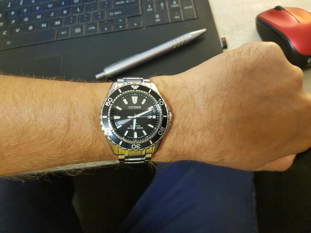 Citizen Promaster Diver Chronograph Black Dial Silver Steel Strap Watch For Men - BN0190-82E Buy Now By Citizen