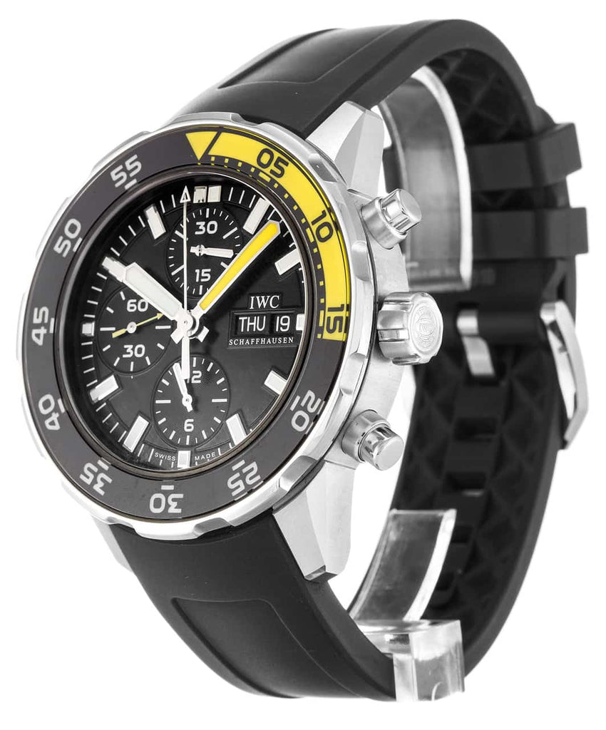 IWC Aquatimer Automatic Chronograph Black Dial Black Rubber Strap Watch for Men - IW376709 Buy Now By IWC