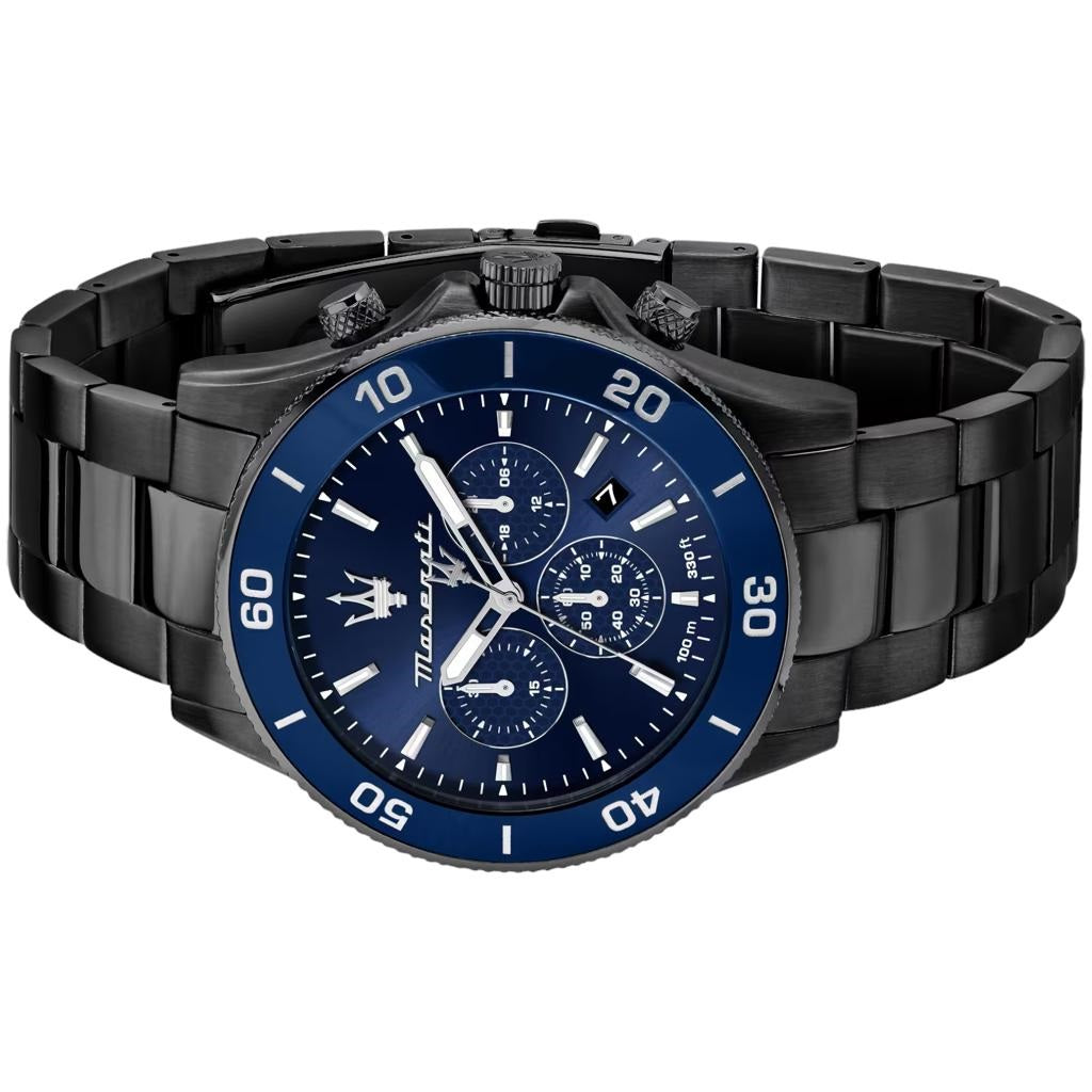 Maserati Competizione Chronograph Blue Dial Black Steel Strap Watch For Men - R8873600005 Buy Now By Maserati