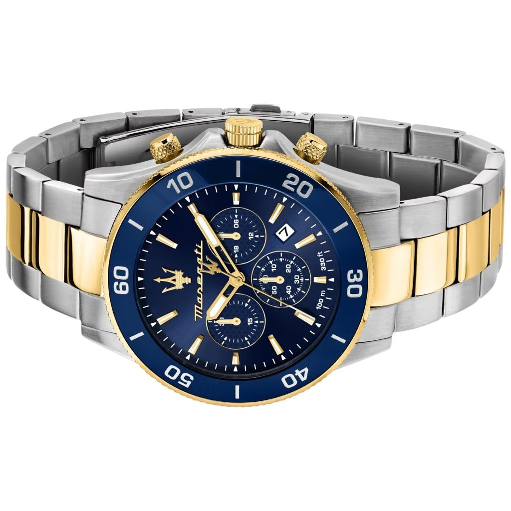 Maserati Competizione Chronograph Blue Dial Two Tone Steel Strap Watch For Men - R8873600006 Buy Now By Maserati