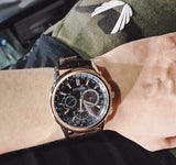 Citizen Eco Drive Calendrier Black Dial Brown Leather StrapWatch For Men - BU2023-12E Buy Now By Citizen