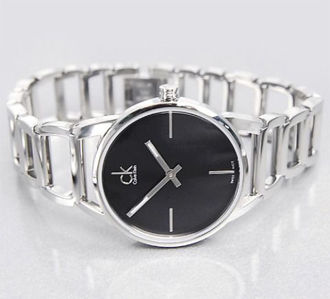 Calvin Klein Stately Black Dial Silver Steel Strap Watch for Women - K3G23121 Buy Now By Calvin Klein