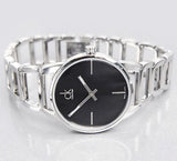 Calvin Klein Stately Black Dial Silver Steel Strap Watch for Women - K3G23121 Buy Now By Calvin Klein