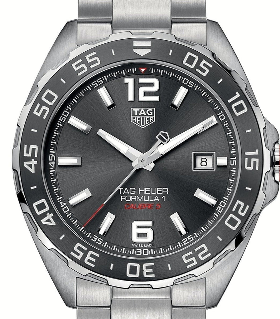 Tag Heuer Formula 1 Calibre 5 Chronograph Anthracite Dial Silver Steel Strap Watch for Men - WAZ2011.BA0842 Buy Now By Tag Heuer