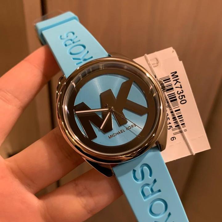 Michael Kors Janelle Quartz Blue Dial Blue Rubber Strap Watch For Women - MK7350 Buy Now By Michael Kors