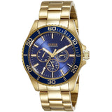Guess Chaser Multifunction Blue Dial Gold Steel Strap Watch for Men - W0172G5 Buy Now By Guess