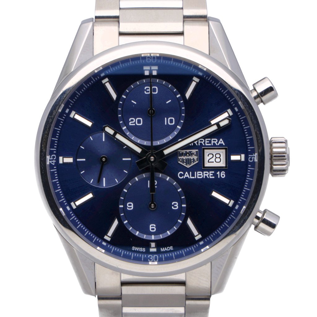 Tag Heuer Carrera Chronograph 41mm Blue Dial Silver Steel Strap Watch for Men - CBK2112.BA0715 Buy Now By Tag Heuer