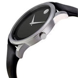 Movado Museum Black Dial Black Leather Strap Watch For Men - 606502 Buy Now By Movado