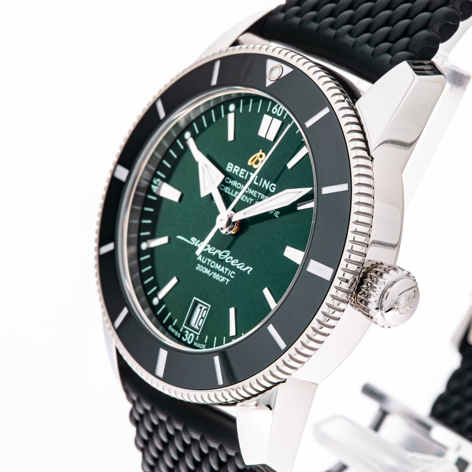 Breitling Superocean Heritage B20 Automatic 42 Green Dial Black Mesh Bracelet Watch for Women - AB2010121L1S1 Buy Now By Breitling