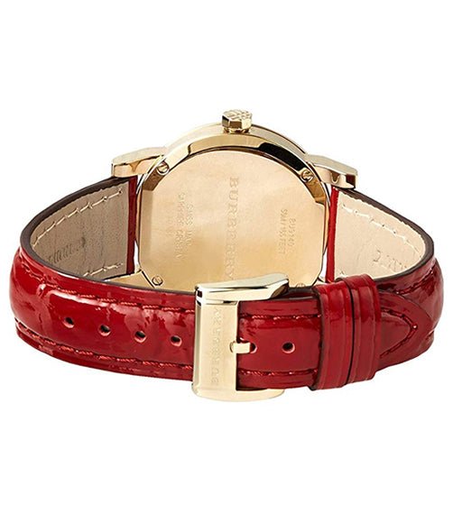 Burberry The City Gold Dial Red Leather Strap Watch for Women - BU9140 Buy Now By Burberry