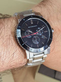 Burberry The City Black Dial Silver Steel Strap Watch for Men - BU9380 Buy Now By Burberry
