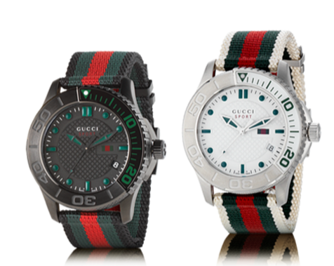 Gucci G Timeless Sport Black Dial Two Tone NATO Strap Watch For Men - YA126229 Buy Now By Gucci