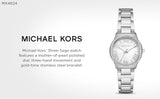 Michael Kors Sage Three-Hand Mother of Pearl White Dial Silver Steel Strap Watch for Women - MK4824 Buy Now By Michael Kors