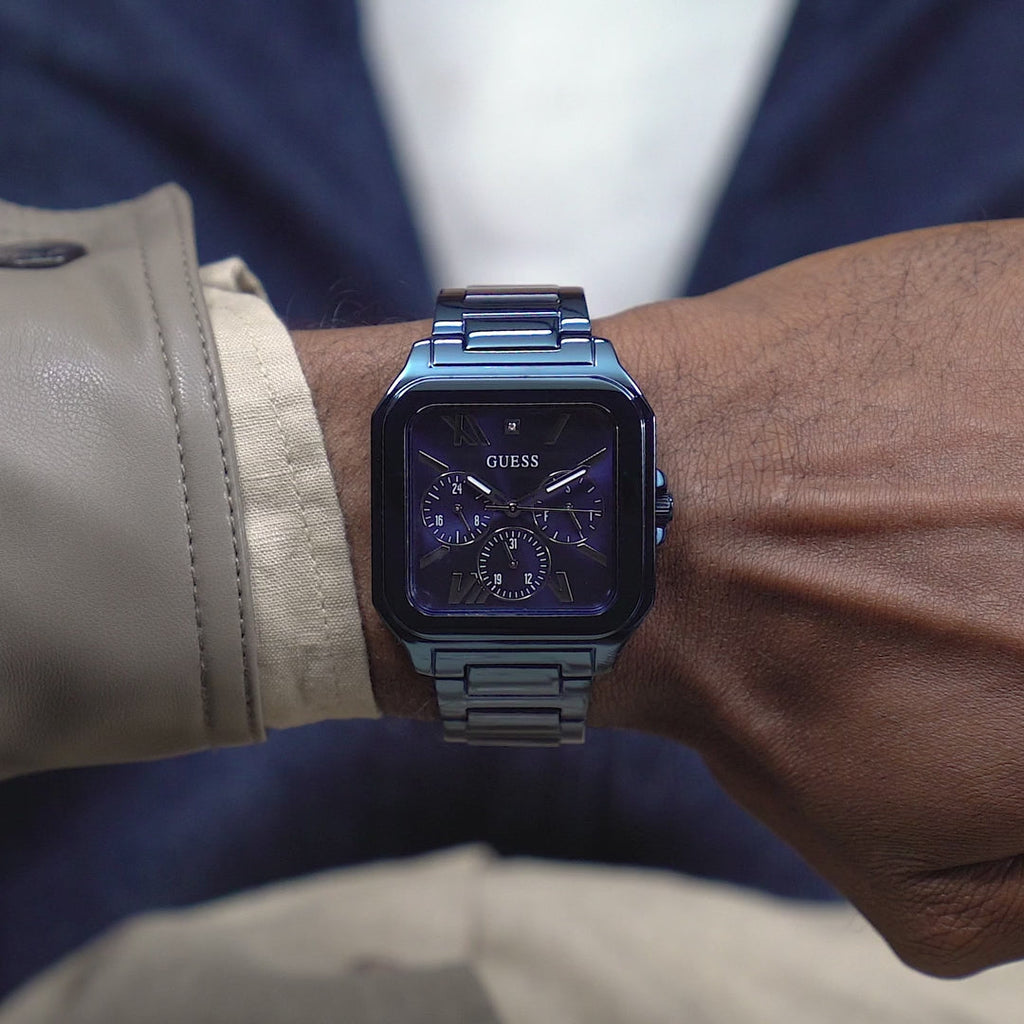 Guess Dress Multifunction Blue Dial Blue Steel Strap Watch for Men - GW0631G3 Buy Now By Guess