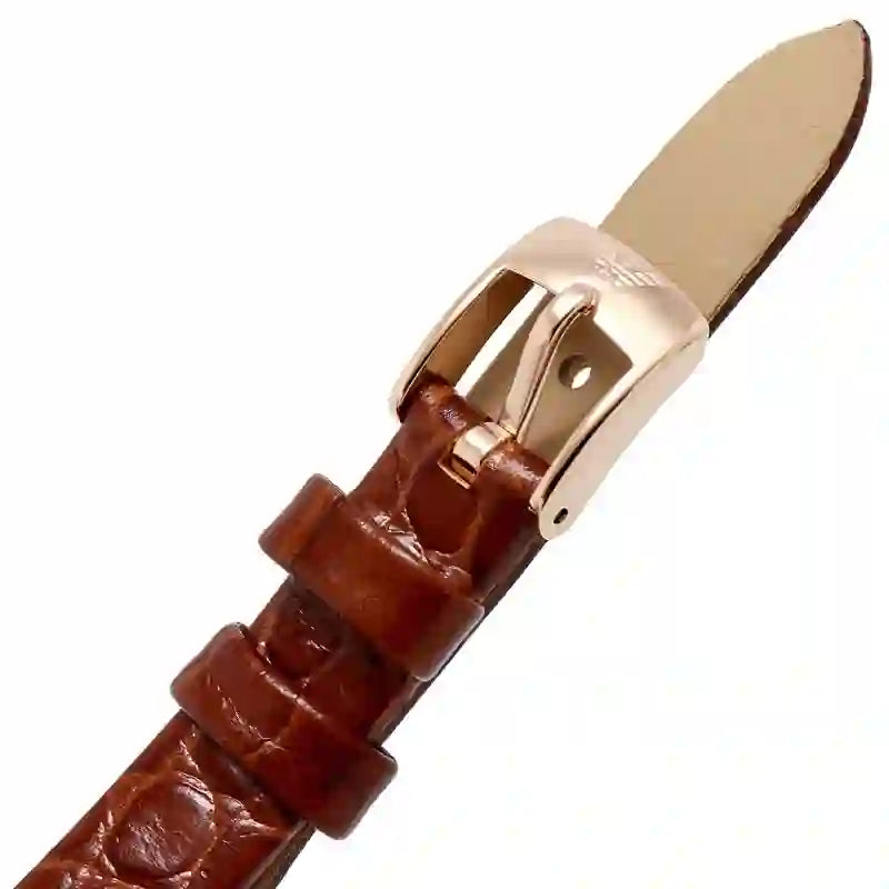 Emporio Armani Mia Quartz Silver Dial Brown Leather Strap Watch For Women - AR11525 Buy Now By Emporio Armani