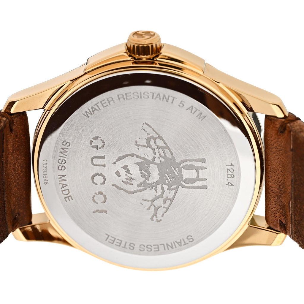 Gucci G Timeless Quartz Green & Red Dial Brown Leather Strap Watch For Men - YA126451 Buy Now By Gucci