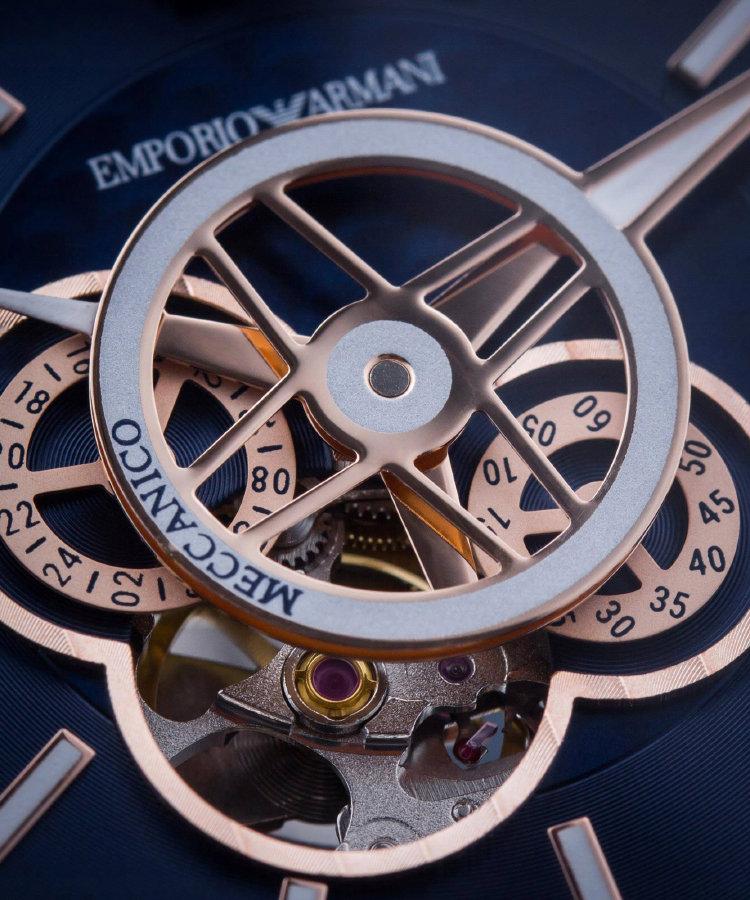 Emporio Armani Luigi Chronograph Skeleton Blue Dial Silver Steel Strap Watch For Men - AR60036 Buy Now By Emporio Armani