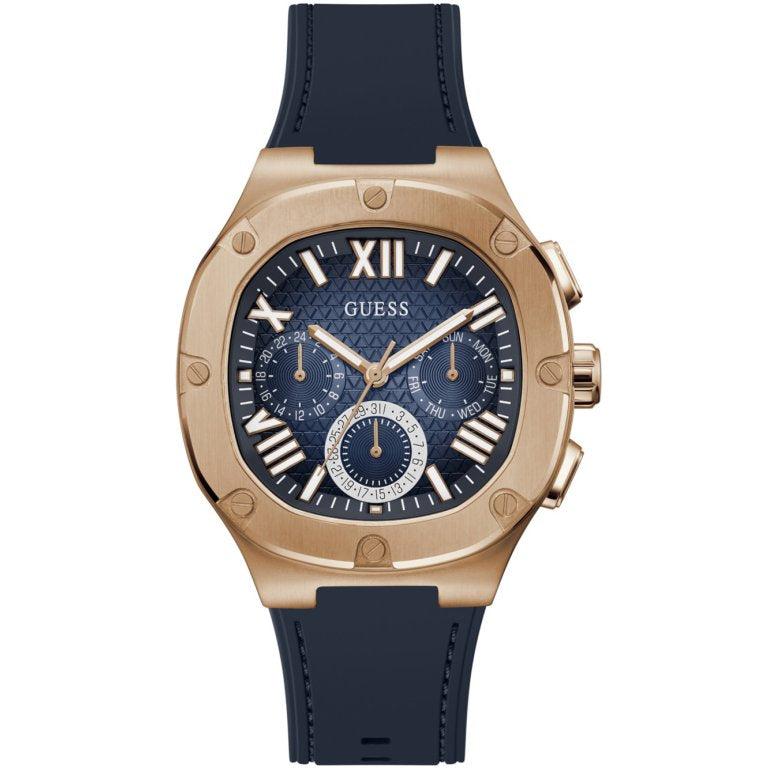 Guess Headline Multifunction Quartz Blue Dial Blue Silicone Strap Watch For Men - GW0571G2 Buy Now By Guess