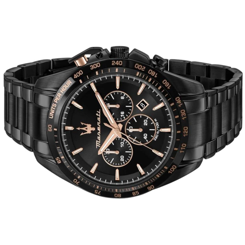 Maserati Traguardo Chronograph Black Dial Black Steel Strap Watch For Men - R8873612048 Buy Now By Maserati