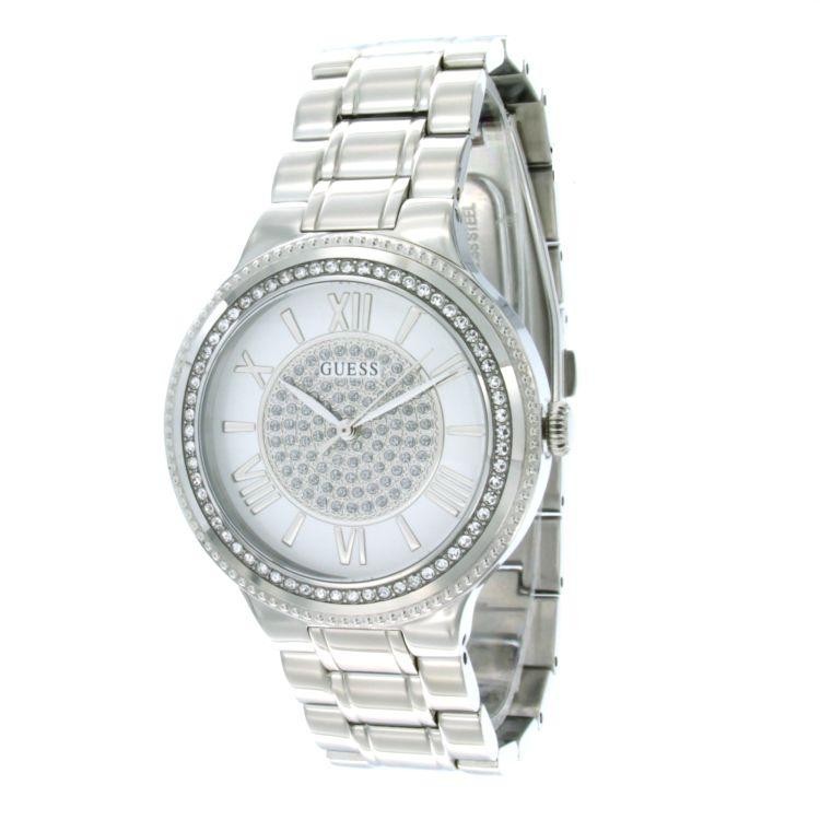 Guess Madison Diamonds Silver Dial Silver Steel Strap Watch for Women - W0637L1 Buy Now By Guess