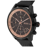 Hugo Boss Grand Prix Chronograph Black Dial Black Leather Strap Watch for Men - 1513550 Buy Now By Hugo Boss