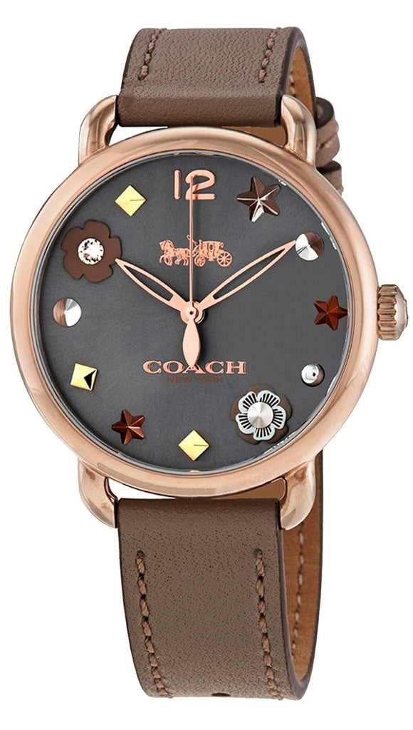 Coach Delancey Grey Dial Brown Leather Strap Watch for Women - 14502797 Buy Now By Coach