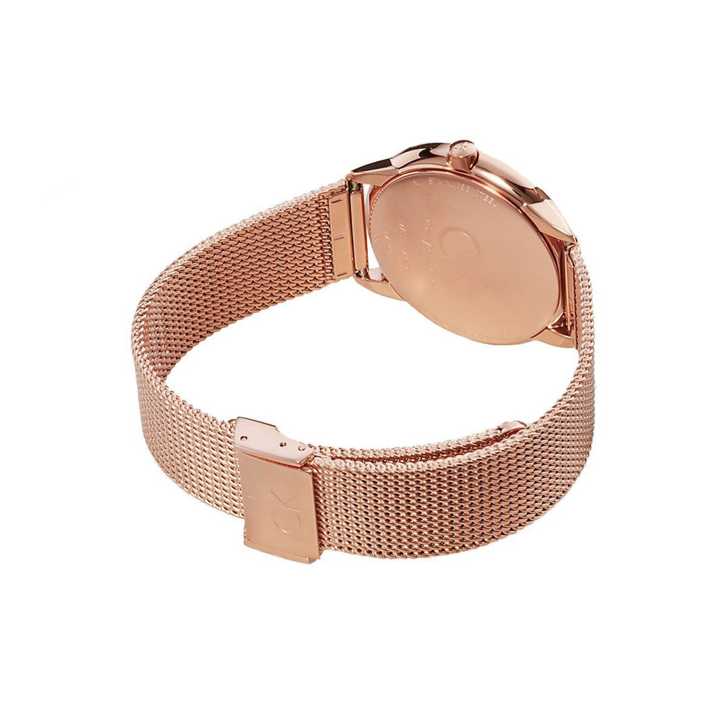 Calvin Klein Minimal Black Dial Rose Gold Mesh Bracelet Watch for Men - K3M2162Y Buy Now By Calvin Klein