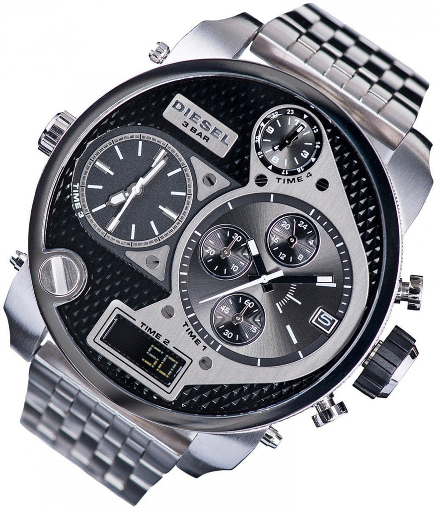 Diesel Mr Daddy 1.0 Black Dial Stainless Steel Stainless Watch For Men - DZ7221 Buy Now By Diesel