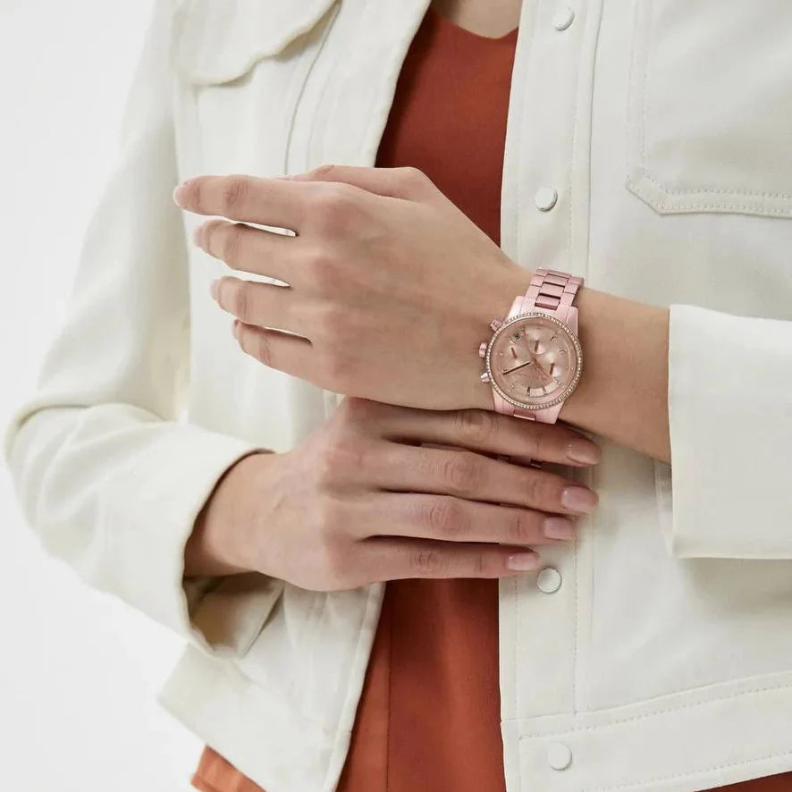 Michael Kors Ritz Chronograph Rose Gold Dial Rose Gold Steel Strap Watch For Women - MK6753 Buy Now By Michael Kors