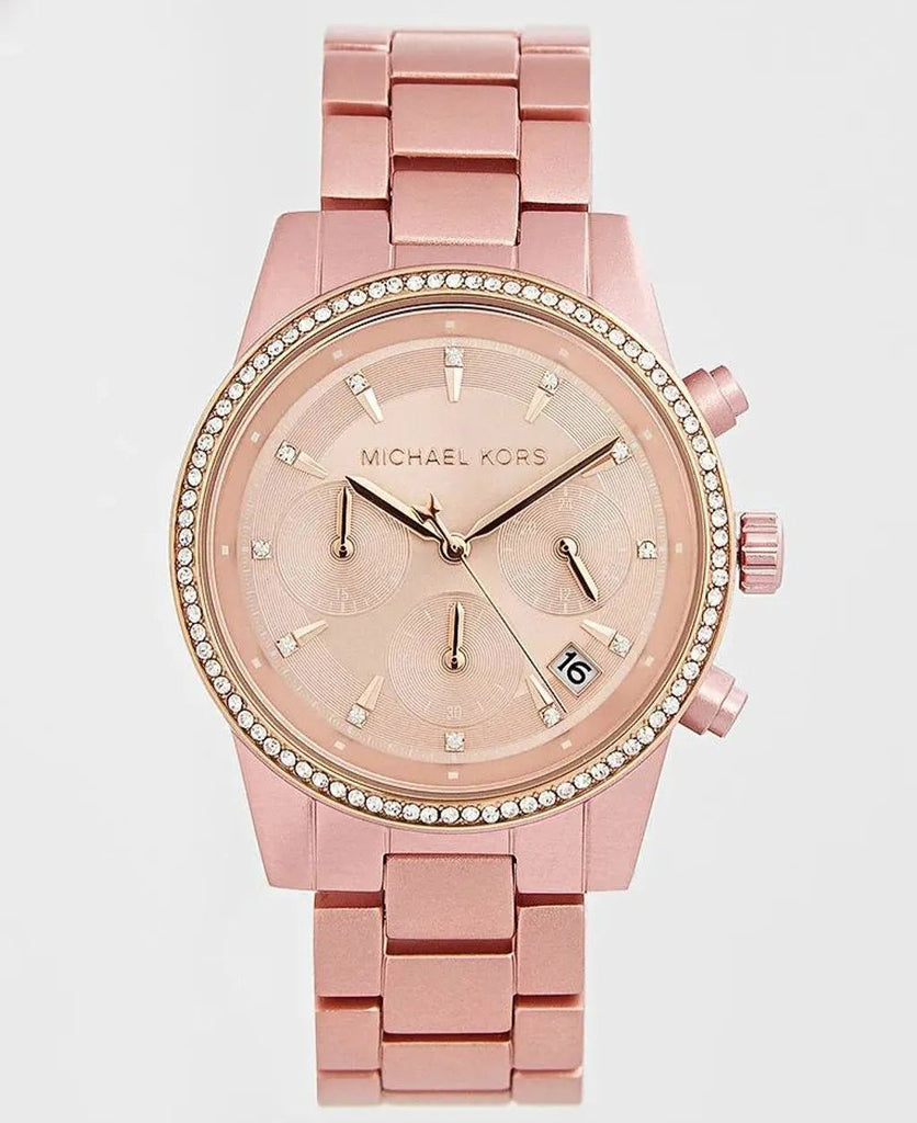 Michael Kors Ritz Chronograph Rose Gold Dial Rose Gold Steel Strap Watch For Women - MK6753 Buy Now By Michael Kors