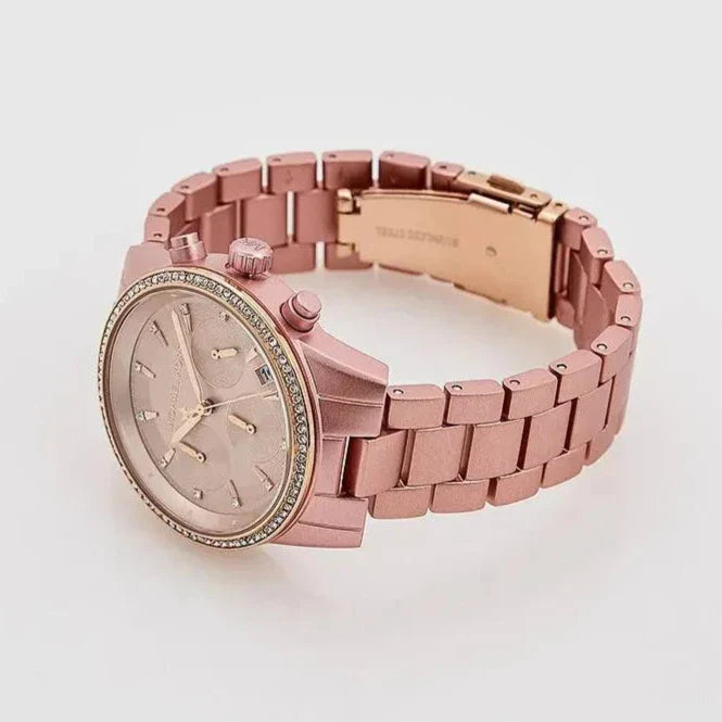 Michael Kors Ritz Chronograph Rose Gold Dial Rose Gold Steel Strap Watch For Women - MK6753 Buy Now By Michael Kors