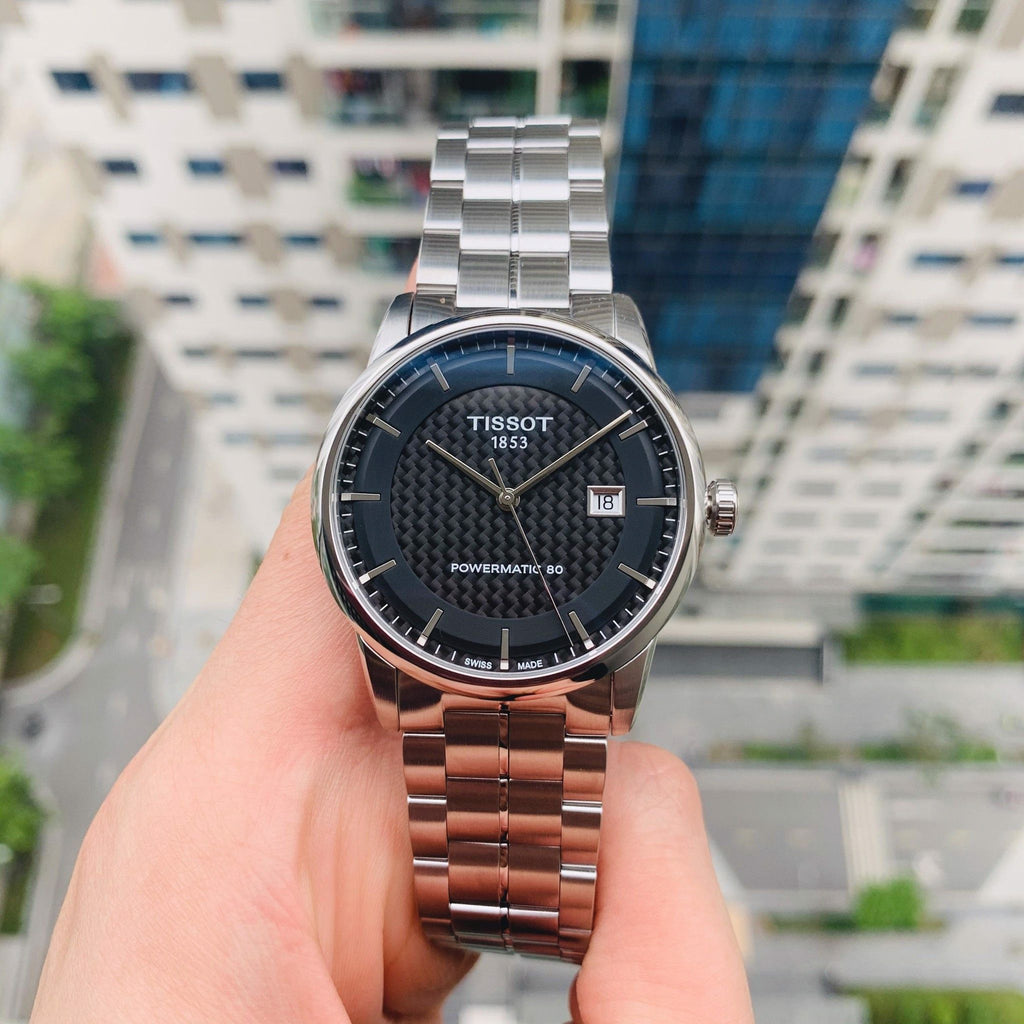 Tissot Luxury Powermatic 80 Black Dial Silver Steel Strap Watch for Men - T086.407.11.201.02 Buy Now By Tissot