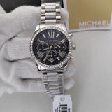 Michael Kors Lexington Chronograph Black Dial Silver Steel Strap Watch For Women - MK7277 Buy Now By Michael Kors