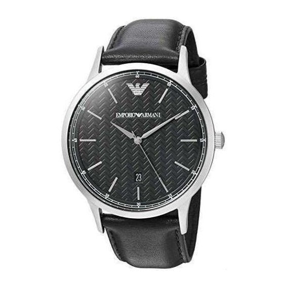Emporio Armani Renato Analog Black Dial Black Leather Strap Watch For Men - AR8035 Buy Now By Emporio Armani