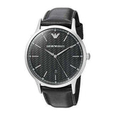 Emporio Armani Renato Analog Black Dial Black Leather Strap Watch For Men - AR8035 Buy Now By Emporio Armani