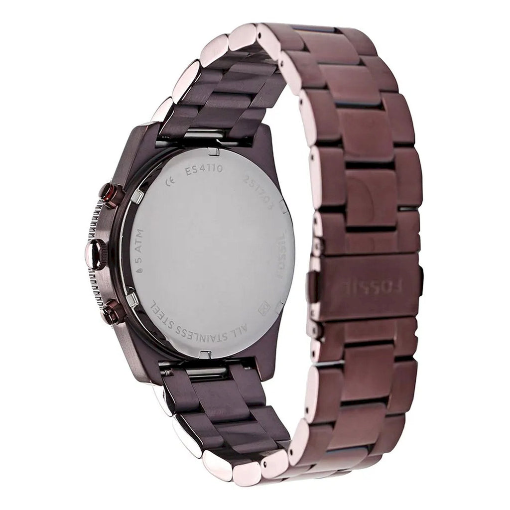 Fossil Perfect Boyfriend Multifunction Maroon Dial Maroon Steel Strap Watch for Women - ES4110 Buy Now By Fossil