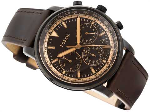 Fossil Goodwin Chronograph Brown Dial Brown Leather Strap Watch for Men - FS5529 Buy Now By Fossil