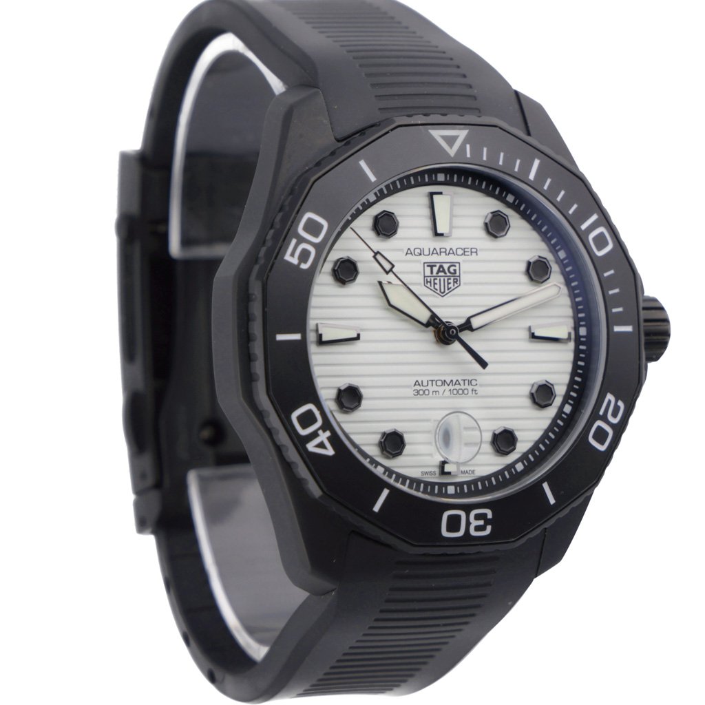 Tag Heuer Aquaracer Professional 300 Automatic White Dial Black Rubber Strap Watch for Men - WBP201D.FT6197 Buy Now By Tag Heuer