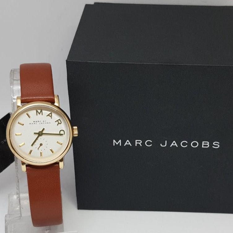 Marc Jacobs Baker White Dial Brown Leather Strap Watch for Women - MBM1317 Buy Now By Marc Jacobs