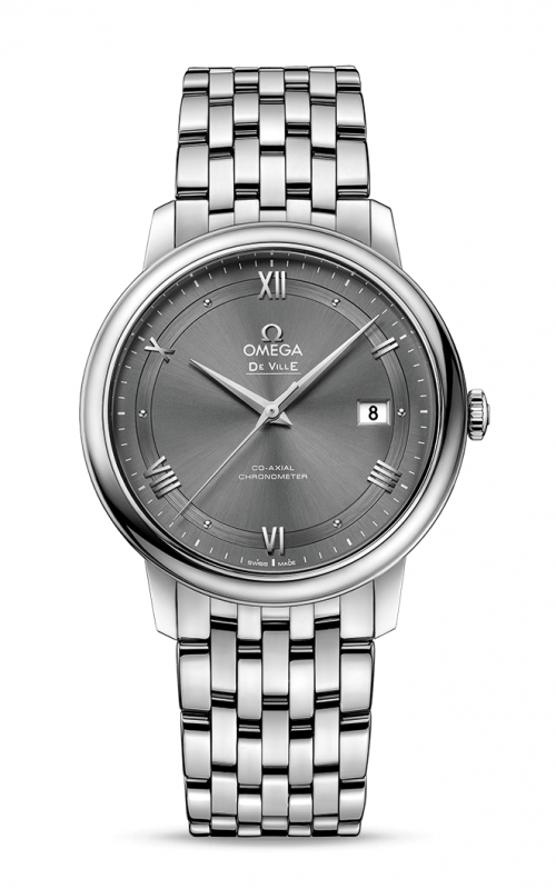 Omega De Ville Prestige Co-Axial Automatic Grey Dial Silver Steel Strap Watch for Men - 424.10.40.20.06.001 Buy Now By Omega