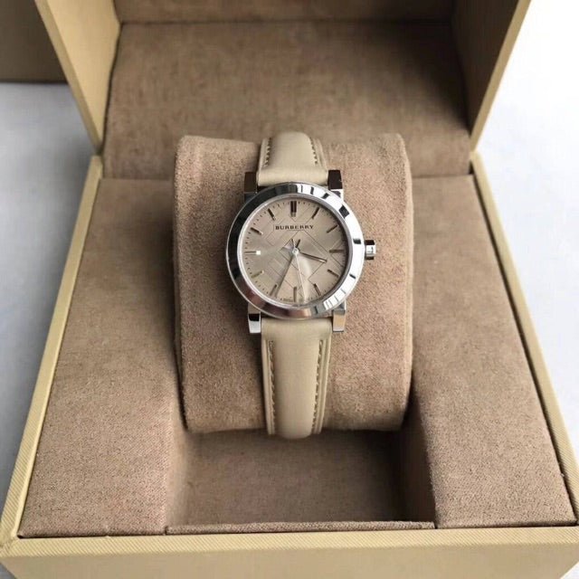 Burberry The City Beige Dial Beige Leather Strap Watch for Women - BU9207 Buy Now By Burberry